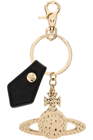 Vivienne Westwood: Gold Hammered Orb Keychain | SSENSE Canada