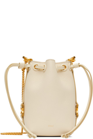 Chloé: Off-White Micro Marcie Bucket Bag | SSENSE