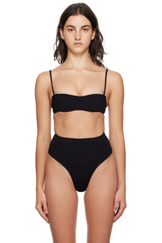 【関税込み】Mugler ブラック コルセット ビキニボトム Muglerのブラック コルセット ビキニトップがセール中