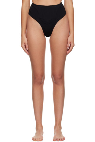 【関税込み】Mugler ブラック コルセット ビキニボトム Muglerのブラック コルセット ビキニボトムがセール中