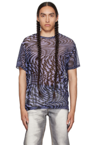 【関税込み】Mugler ブルー&ブラック Star Tシャツ 232345M213006_1.jpg