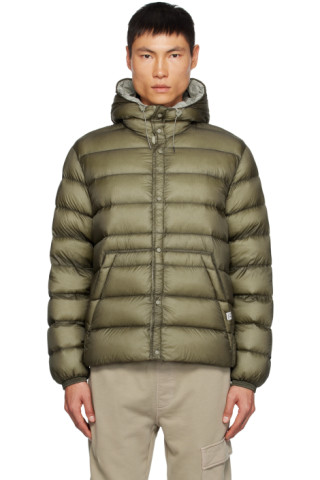 Khaki D.D. Down Jacket by C.P. Company on Sale