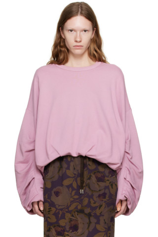 Dries Van Noten: Pink Draped Sweatshirt | SSENSE