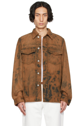 Dries Van Noten Purple and Brown Denim Floral Jacket Dries Van Noten