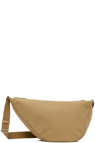 Beige Slouchy Banana small nylon cross-body bag