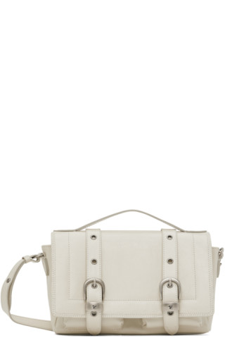 Marge Sherwood Belted Logo Leather Top Handle Bag in White