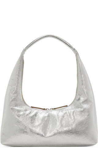 Marge Sherwood Crinkled Leather Square Shoulder Bag with Piping - Apricot  on Garmentory