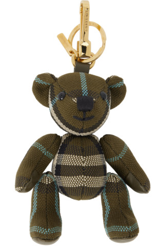 Burberry Khaki Thomas Bear Keychain - Olive Green