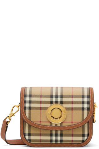 BURBERRY Leather-trimmed printed twill tote