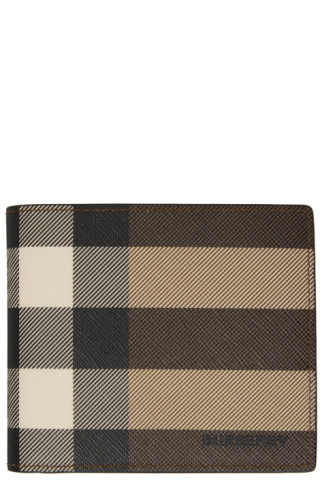 Dark Birch Burberry Wallet in Saffiano Leather