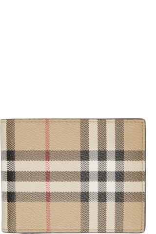 Leather wallet Burberry Beige in Leather - 23679419