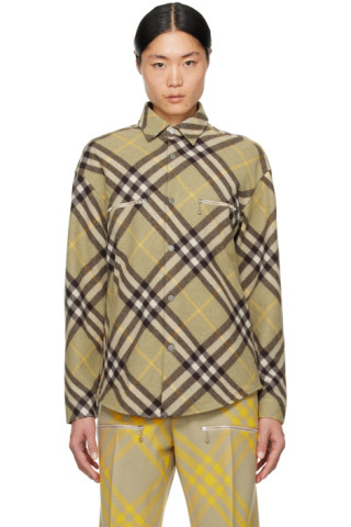 Burberry: Beige Check Jacket | SSENSE