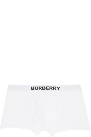 Burberry: White Logo Boxers