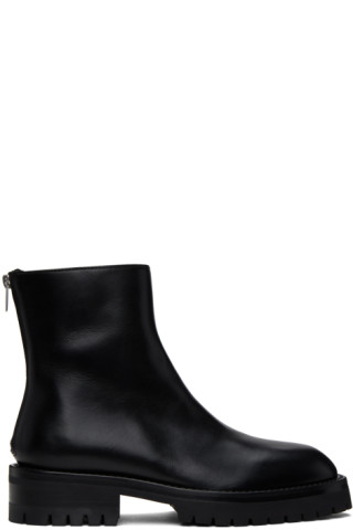 Black Drees Chelsea Boots by Ann Demeulemeester on Sale