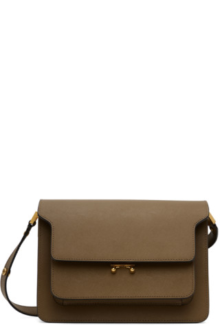 Marni: Taupe Medium Trunk Bag