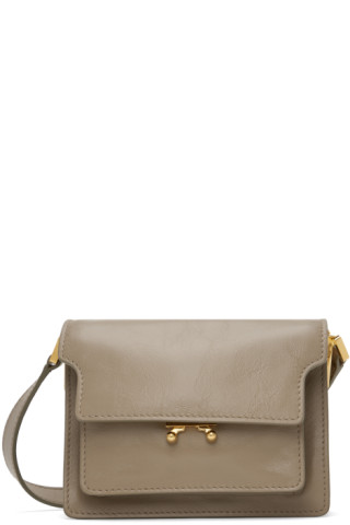 Marni Trunk Mini Leather Cross-body Bag - Beige