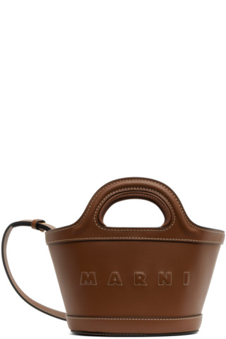 Marni Tropicalia Micro Shoulder Bag In Maroon