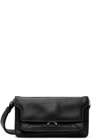 Marni Trunk Large Leather Shoulder Bag in Black