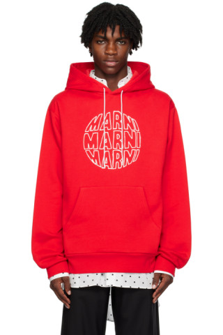 【関税込み】Marni レッド プリント フーディ 232379M202022_1.jpg