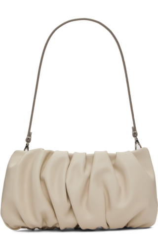 Bean Shearling Shoulder Bag in White - Staud