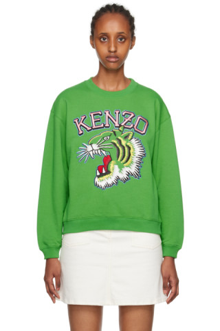 Kenzo: Green Kenzo Paris Varsity Jungle Sweatshirt | SSENSE