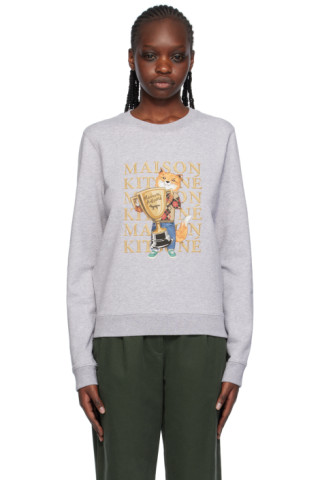 Maison Kitsuné: Gray Fox Champion Sweatshirt | SSENSE