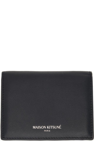 Maison Kitsuné: Black Trifold Wallet | SSENSE