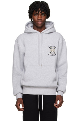 Maison Kitsuné: Gray College Fox Hoodie | SSENSE