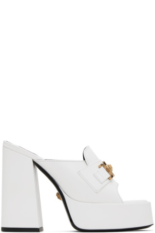 White Medusa '95 Heeled Sandals by Versace on Sale