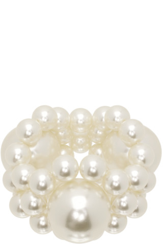 White Daisy Woggle Brooch by Simone Rocha on Sale