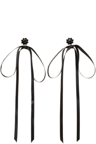 Simone Rocha: Black Bow Earrings | SSENSE