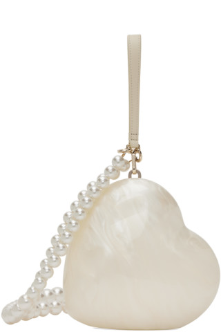 rochas Simone Rocha: White Pearl Daisy Clutch, SSENSE Canada