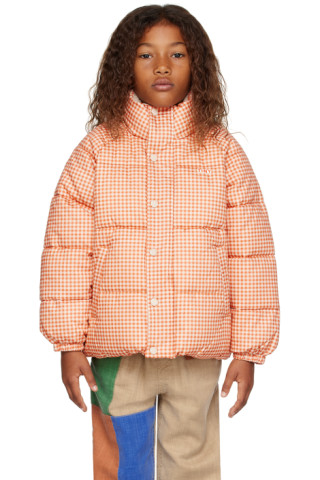 TINYCOTTONS - Kids Orange Vichy Puffer Jacket