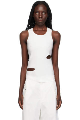 【DION LEE】ホワイトカットアウト タンクトップ S 232417F111002_1.jpg
