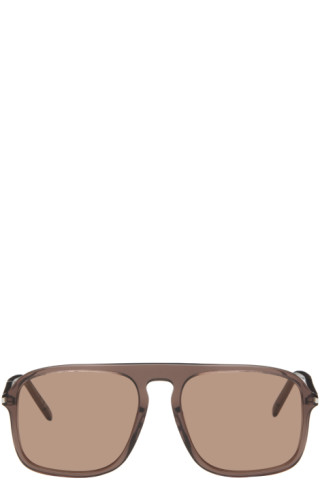 SL 590 Aviator Sunglasses in Brown - Saint Laurent