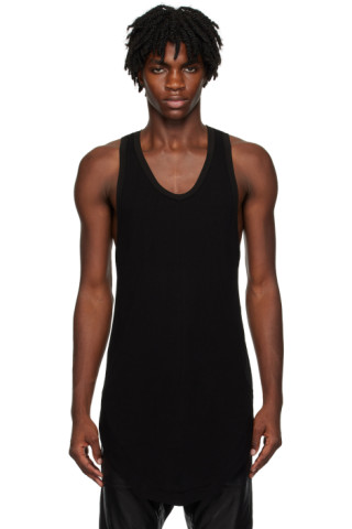 Julius: Black Edge Seam Tank Top | SSENSE