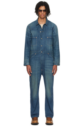 Indigo Ironton Overalls by RRL on Sale