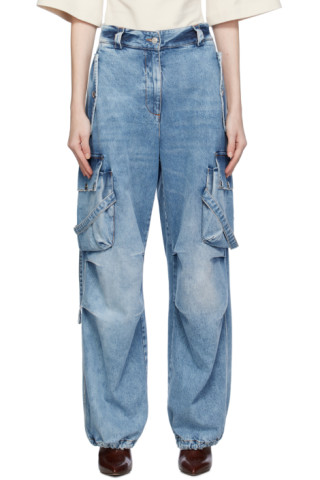 MSGM: Blue Cargo Pocket Jeans | SSENSE