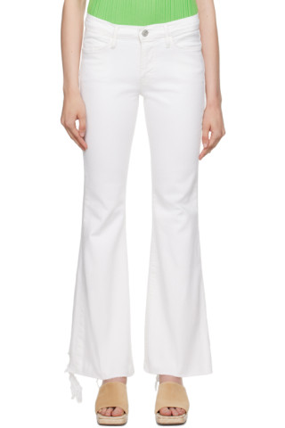 White 'Le Easy Flare' Jeans by FRAME on Sale