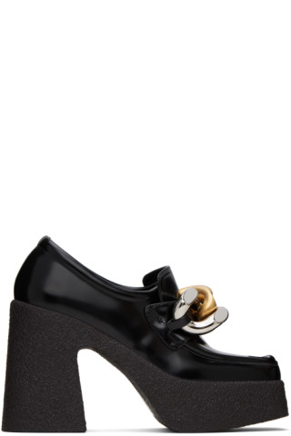 【STELLA MCCARTNEY】ブラック Skyla チャンキー ローファー Stella McCartneyのブラック Skyla チャンキーヒール パンプスが