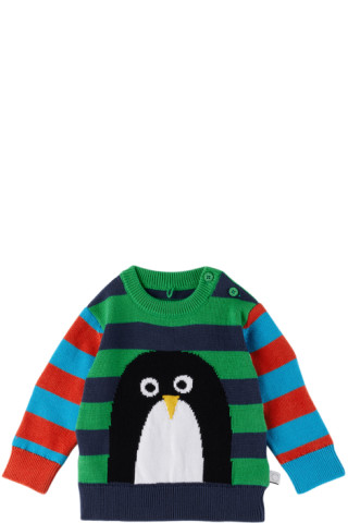 Baby Multicolor Striped Penguin Sweater by Stella McCartney | SSENSE Canada