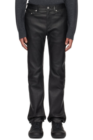 ボトムスその他 J W ANDERSON Leather bootcut trousers (LO0008LT0077 500) JW Anderson: Black Slim-Fit Leather Pants | SSENSE