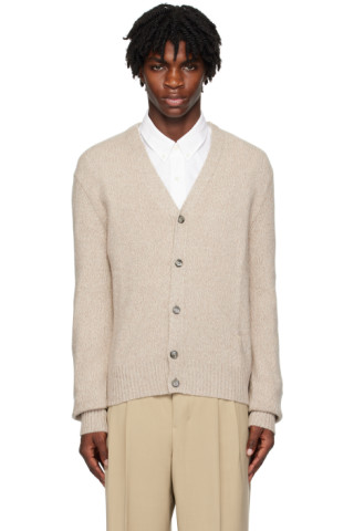 Beige Ami de Cœur Cardigan by AMI Paris on Sale
