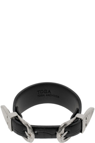 Toga Pulla: SSENSE Exclusive Black Double Buckle Bracelet | SSENSE