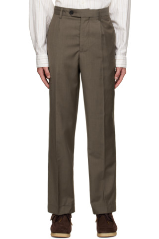 mfpen: Brown Formal Trousers | SSENSE