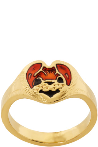 【関税込み】Chopova Lowena ゴールド Bear Heart リング Gold Bear Heart Ring by Chopova Lowena on Sale