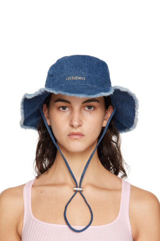 Le Bob Artichaut Denim Bucket Hat in Blue - Jacquemus