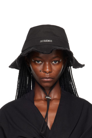 Jacquemus: ブラック Le Bob Artichaut ビーチハット   SSENSE 日本