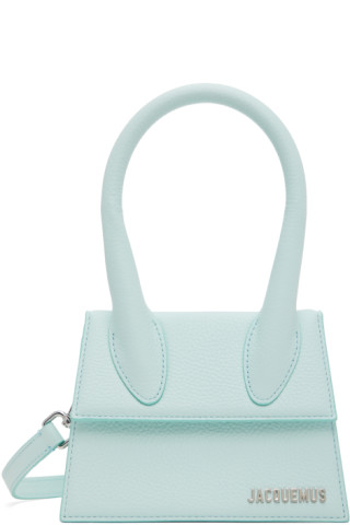 Blue Le Raphia 'Le Chiquito Moyen' Bag by JACQUEMUS on Sale