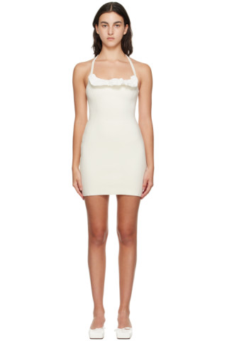 JACQUEMUS - Off-White Le Chouchou 'La Robe Maille Croissant' Minidress